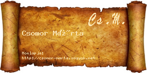 Csomor Márta névjegykártya