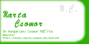 marta csomor business card